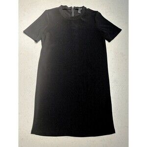 Forever 21 black ribbed t shirt dress zipper size M